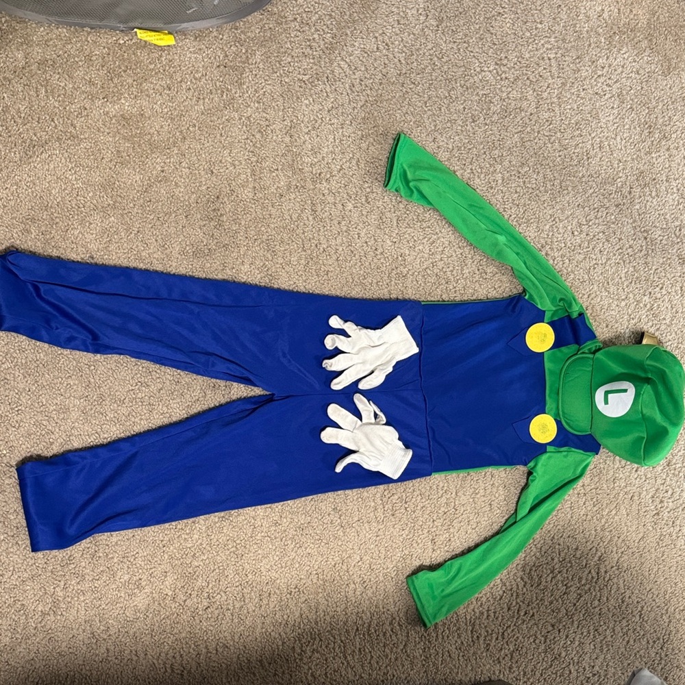 Kids Green and Blue Plumber Costume